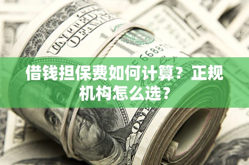 济南借钱担保费如何计算？正规机构怎么选？